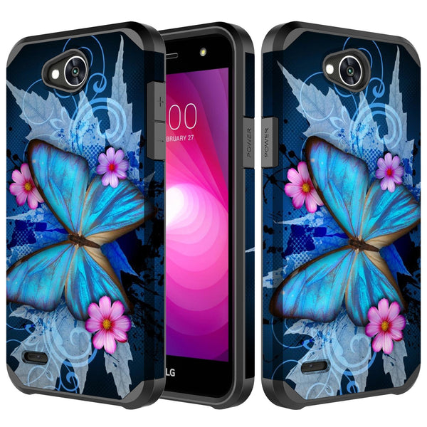 lg x power 2 hybrid case - blue butterfly - www.coverlabusa.com