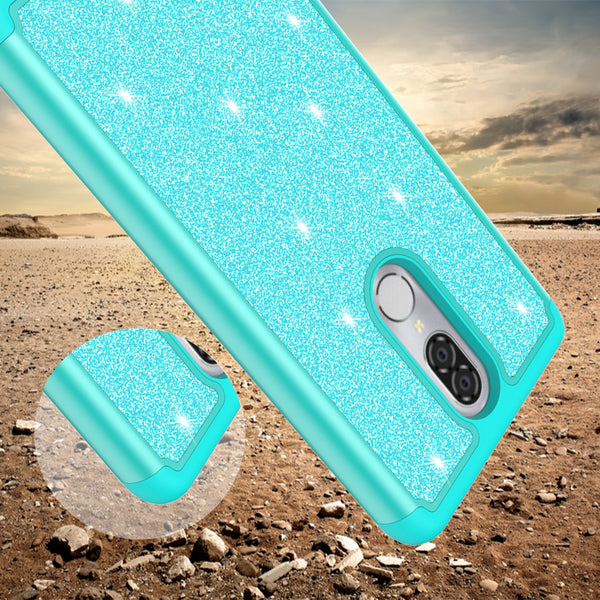 Coolpad Legacy Glitter Hybrid Case - Teal - www.coverlabusa.com