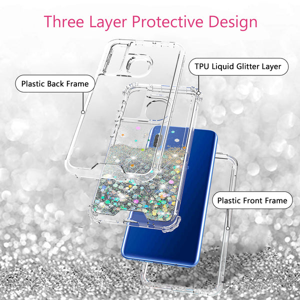 hard clear glitter phone case for samsung galaxy a20 - clear - www.coverlabusa.com
