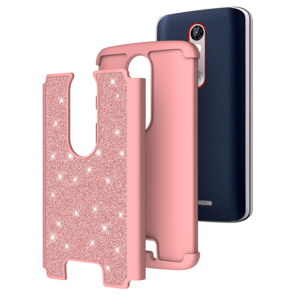 Motorola Droid Turbo 2 Glitter Hybrid Case - Rose Gold - www.coverlabusa.com