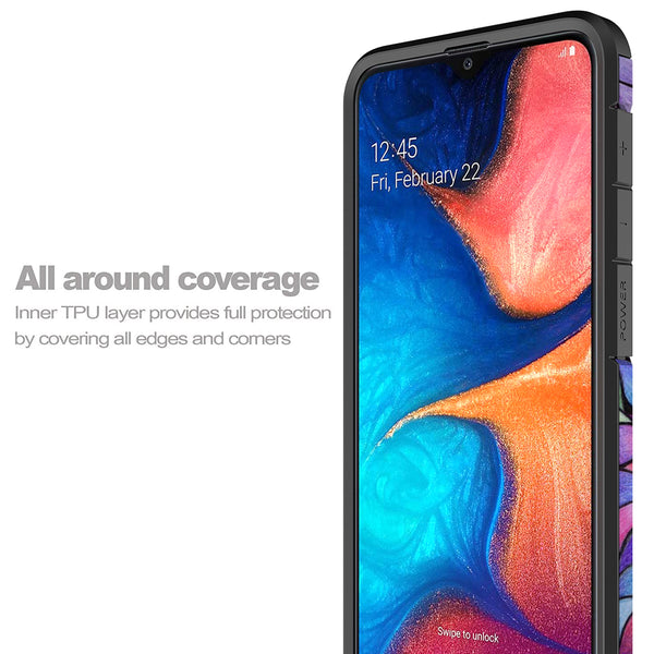 samsung galaxy a20 hybrid case - rainbow flower - www.coverlabusa.com