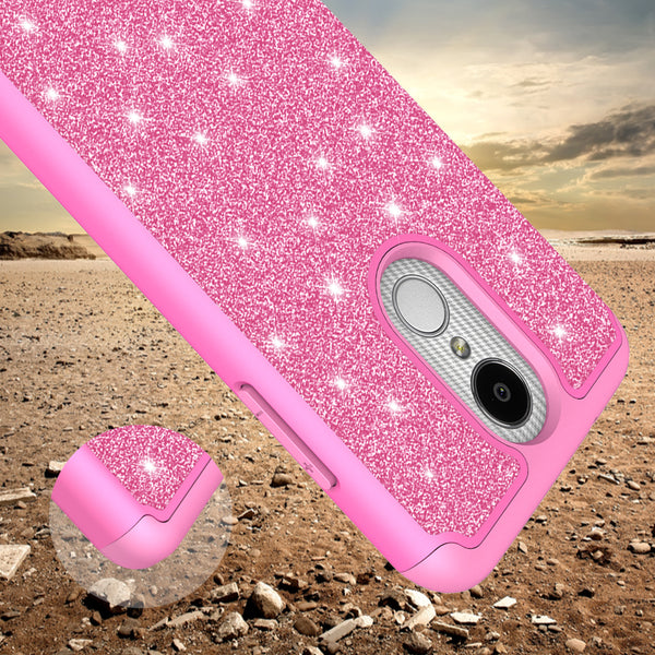 LG Aristo 2 Glitter Hybrid Case - Hot Pink - www.coverlabusa.com