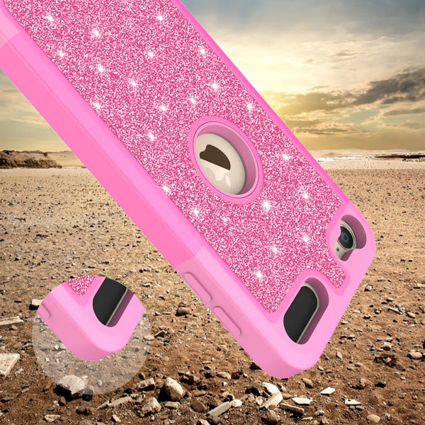 Apple iPod Touch 5 Glitter Hybrid Case - Hot Pink - www.coverlabusa.com