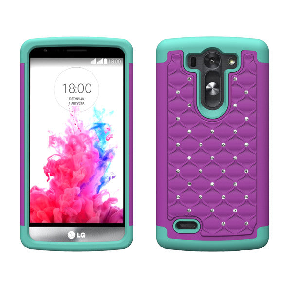 LG G3 s Rhinestone Case - Purple/Teal - www.coverlabusa.com