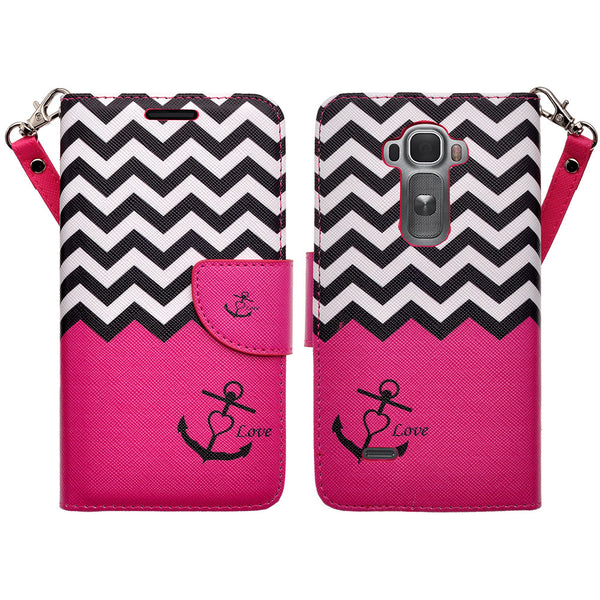 lg g flex 2 wallet case - hot pink anchor - www.coverlabusa.com