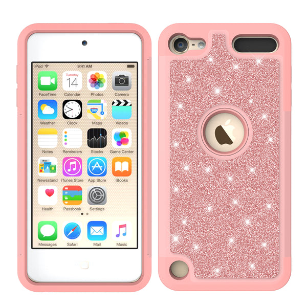 Apple iPod Touch 5 Glitter Hybrid Case - Rose Gold - www.coverlabusa.com