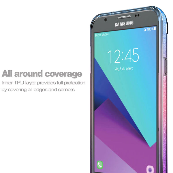samsung galaxy j7(2017) glitter case - blue - www.coverlabusa.com