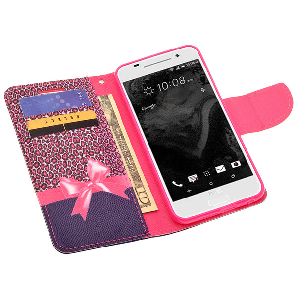 HTC One A9 leather wallet case - cheetah prints - www.coverlabusa.com
