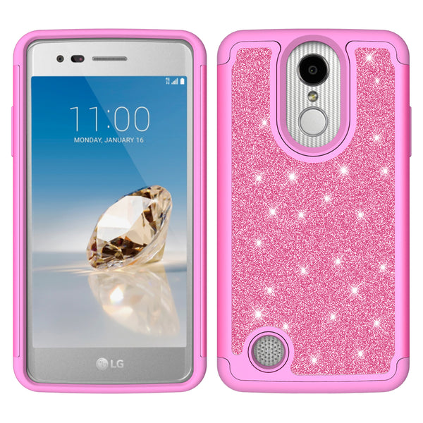 LG Aristo Glitter Hybrid Case - Hot Pink - www.coverlabusa.com
