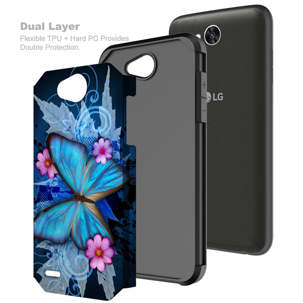lg x power 2 hybrid case - blue butterfly - www.coverlabusa.com