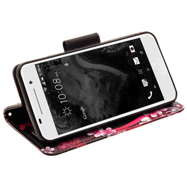 HTC One A9 leather wallet case - heart butterflies - www.coverlabusa.com