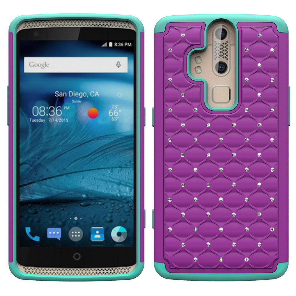 ZTE Axon Pro Rhinestone Case - Purple/Teal - www.coverlabusa.com