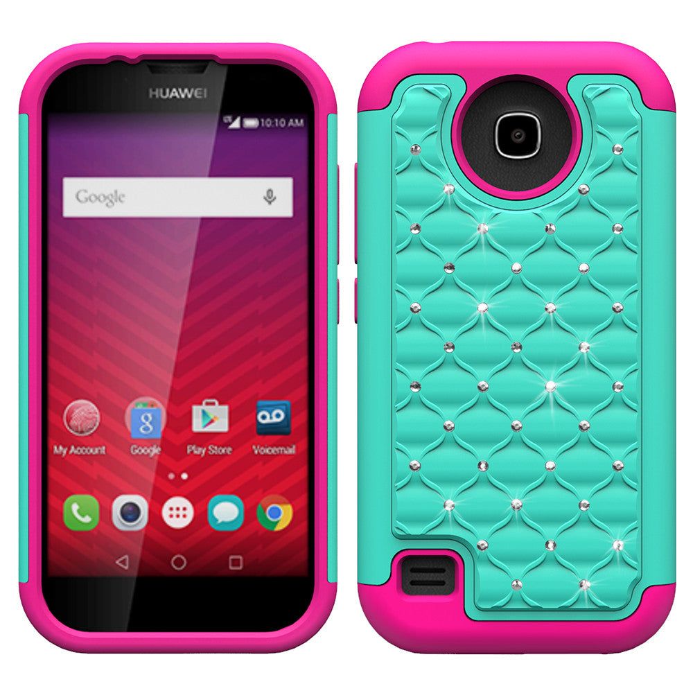 Huawei Union Rhinestone Case - teal/hot pink - www.coverlabusa.com