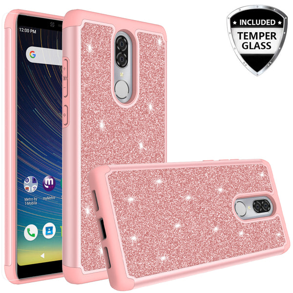 Coolpad Legacy Glitter Hybrid Case - Rose Gold - www.coverlabusa.com
