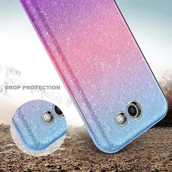 samsung galaxy j7(2017) glitter case - blue - www.coverlabusa.com