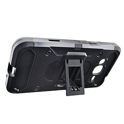 Samsung Galaxy J3, Galaxy Sky, Galaxy Express Prime, Galaxy Sol, Galaxy Amp Prime, J3 V Hybrid Holster Case - BLACK - WWW.COVERLABUSA.COM