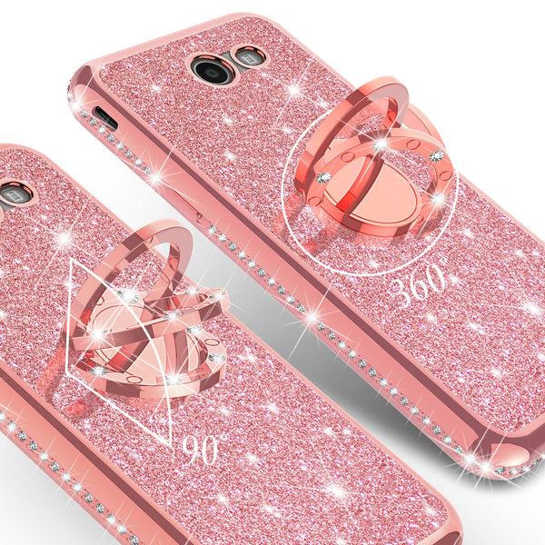 samsung galaxy j7 (2017) glitter bling fashion case - rose gold - www.coverlabusa.com