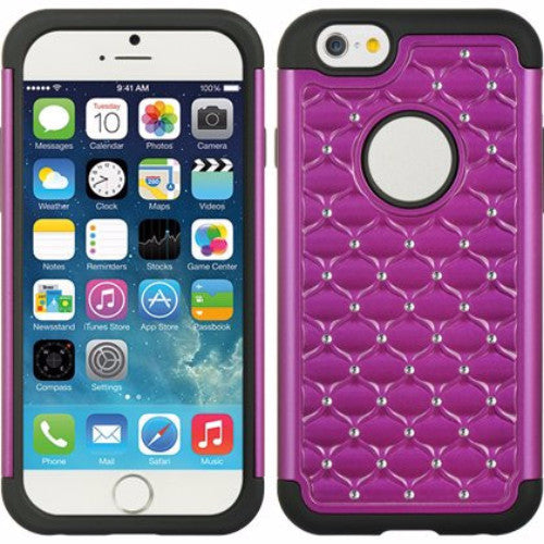 iphone 6s plus case, apple iphone 6 plus diamond rhinestone hybrid case - purple - www.coverlabusa.com
