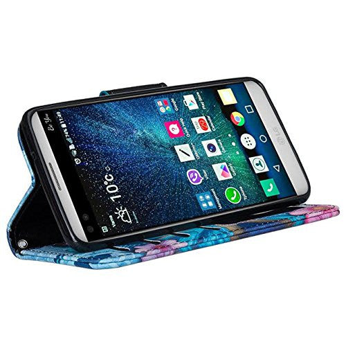 lg aristo leather wallet case - blue butterfly - www.coverlabusa.com