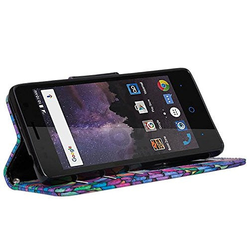 zte tempo wallet case - rainbow flower - www.coverlabusa.com