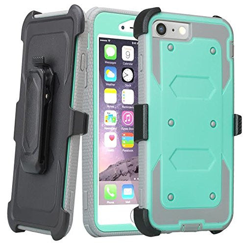 Apple iPhone 7 Plus Case | Heavy Duty 3-in-1 Defender Holster Shell Combo | Teal - www.coverlabusa.com