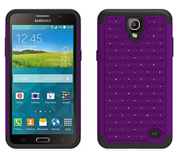 samsung galaxy mega 2 case - rhinestone purple black - www.coverlabusa.com