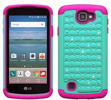 LG Optimus Zone 3 Cases | LG K4 Cases | LG Spree Cases | LG Rebel Cases - teal hot pink - www.coverlabusa.com