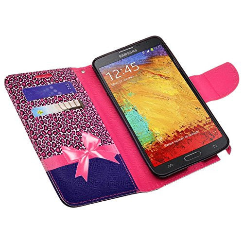 samsung galaxy note 3 leather wallet case - cheetah prints - www.coverlabusa.com