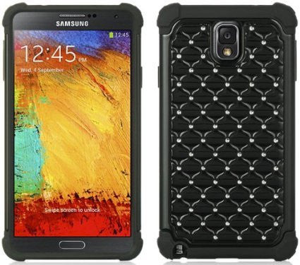 samsung galaxy note 4 diamond hybrid case - black - www.coverlabusa.com