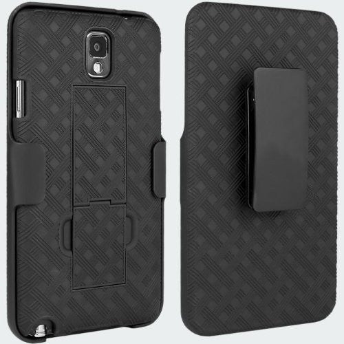 Samsung Galaxy Note 3 Holster Shell Clip Case - www.coverlabusa.com - black