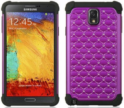 samsung galaxy note 4 diamond hybrid case - purple/black - www.coverlabusa.com