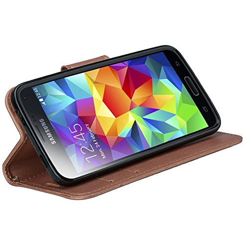 samsung galaxy S5 leather wallet case - rose gold - www.coverlabusa.com