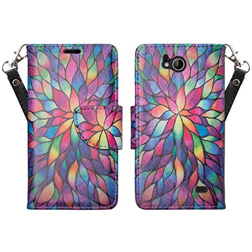 zte tempo wallet case - rainbow flower - www.coverlabusa.com
