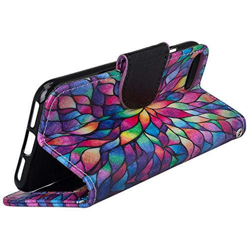 apple iphone 7 wallet case - rainbow flower - www.coverlabusa.com