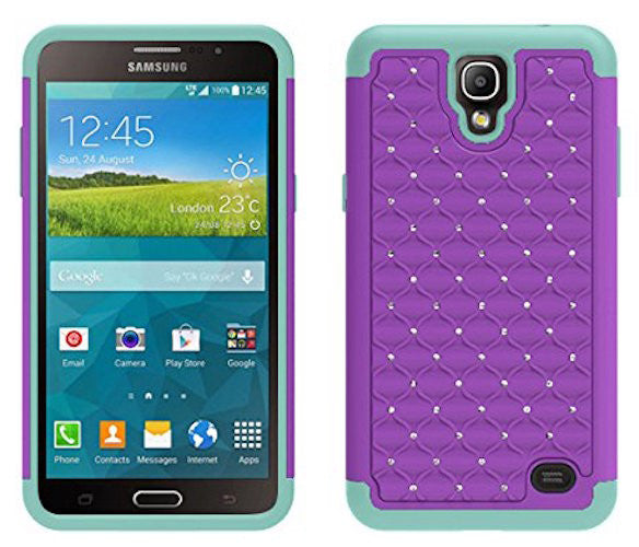 samsung galaxy mega 2 case - rhinestone purple teal - www.coverlabusa.com