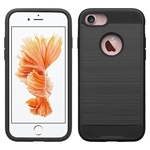 iphone 7 case, iphone 7 brush hybrid case - black - www.coverlabusa.com