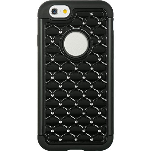 iphone 6s plus case, apple iphone 6 plus diamond rhinestone hybrid case - black - coverlabusa.com