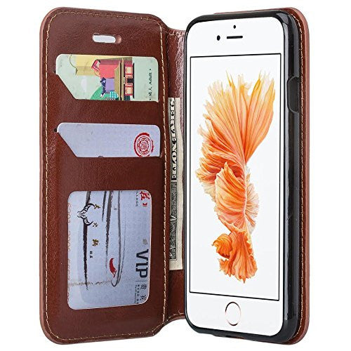 iphone 7 plus case, iphone 7 plus wallet case - brown - www.coverlabusa.com