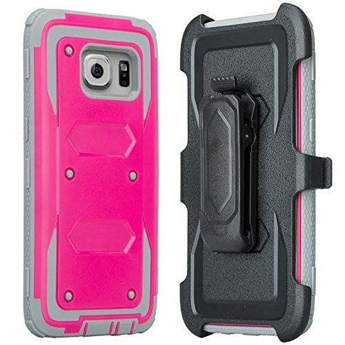 samsung S7 case, S7 heavy duty hybrid holster case - hot pink - www.coverlabusa.com