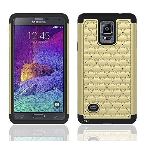 samsung galaxy note 4 diamond hybrid case - gold/black - www.coverlabusa.com