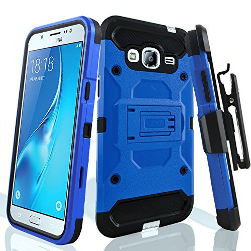 Samsung Galaxy J3, Galaxy Sky, Galaxy Express Prime, Galaxy Sol, Galaxy Amp Prime, J3 V Hybrid Holster Case - Blue - WWW.COVERLABUSA.COM