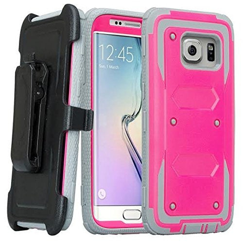 samsung S7 case, S7 heavy duty hybrid holster case - hot pink - www.coverlabusa.com