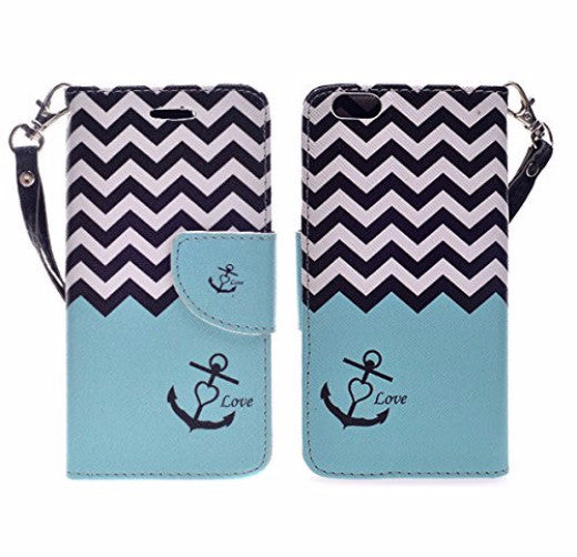 iphone 6 case, iphone 6 wallet case - teal anchor - www.coverlabusa.com