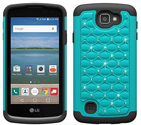 LG Optimus Zone 3 Cases | LG K4 Cases | LG Spree Cases | LG Rebel Cases - teal black - www.coverlabusa.com