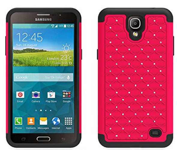 samsung galaxy mega 2 case - rhinestone hot pink black - www.coverlabusa.com