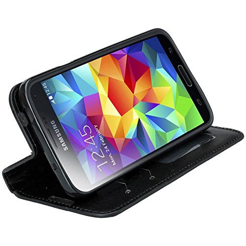 samsung galaxy S5 leather wallet case - black - www.coverlabusa.com