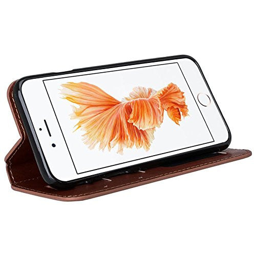 iphone 7 plus case, iphone 7 plus wallet case - brown - www.coverlabusa.com