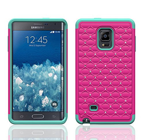 samsung galaxy note Edge diamond hybrid case - hot pink/teal - www.coverlabusa.com