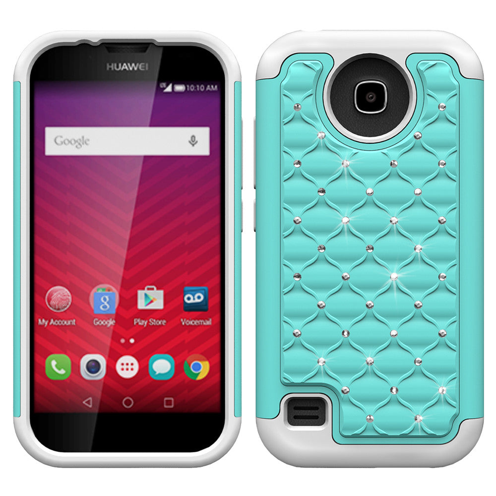 Huawei Union Rhinestone Case - teal/white - www.coverlabusa.com