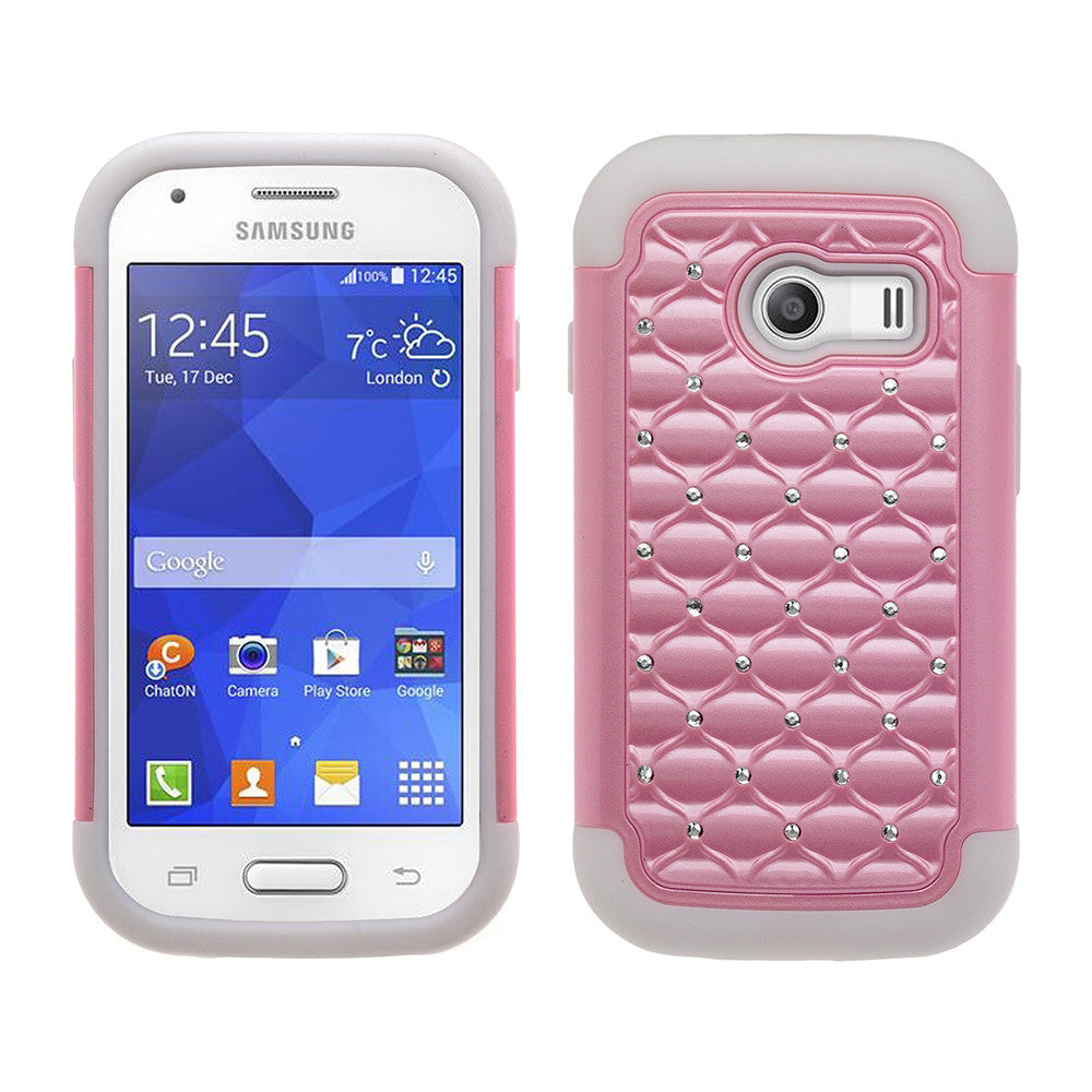 Samsung Galaxy Ace Style Rhinestone Case - Pink/White - www.coverlabusa.com